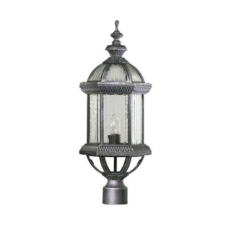 Quorum One Light Rustic Silver Post Light 7816-45